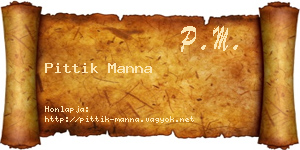Pittik Manna névjegykártya